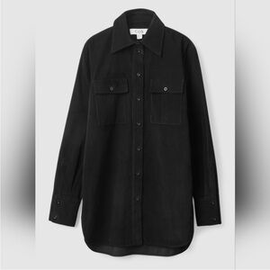 COS Black Button-Up Corduroy Shirt